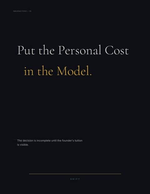 Put the Personal Cost in the Model.