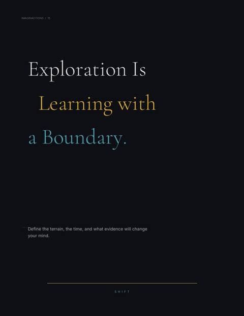 Exploration Is Learning with a Boundary.