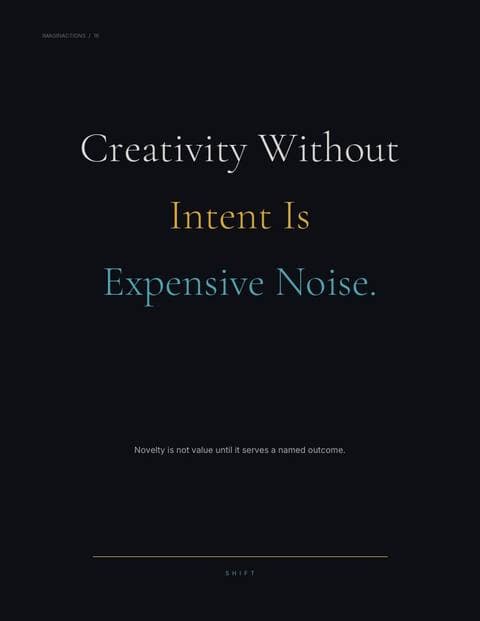 Creativity Without Intent Is Expensive Noise.