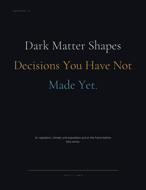 Dark Matter Shapes Decisions You Have Not Made Yet.