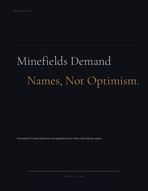 Minefields Demand Names, Not Optimism.
