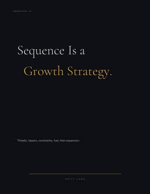 Sequence Is a Growth Strategy.