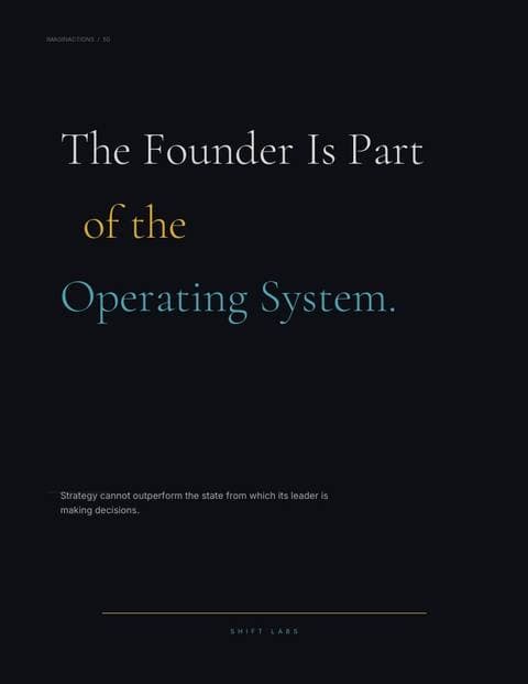 The Founder Is Part of the Operating System.